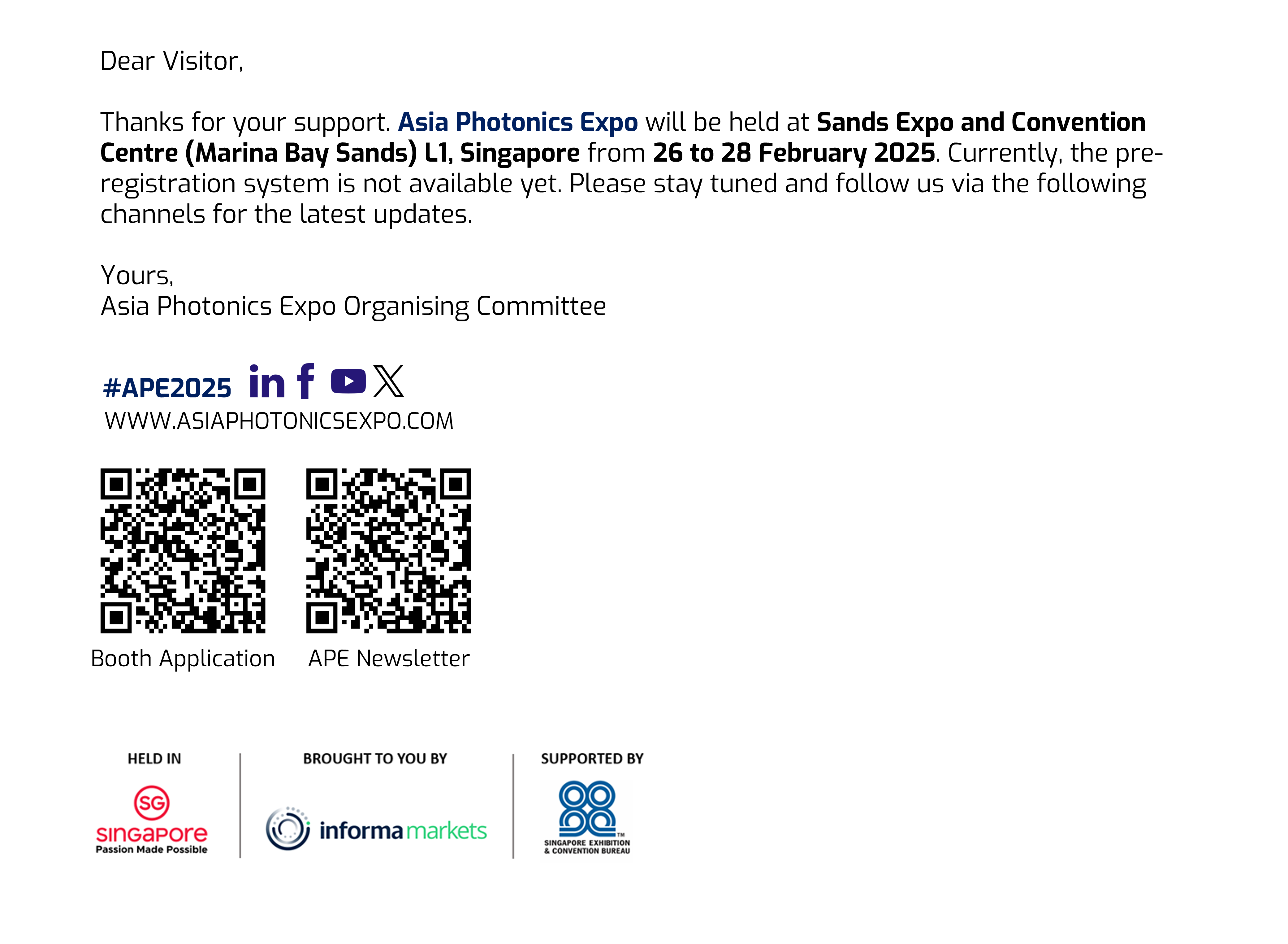 Asia Photonics Expo APE 